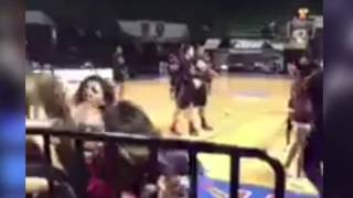 Cheerleaders lay into each other in brutal fight on sidelines of high school basketball game [upl. by Celinka174]