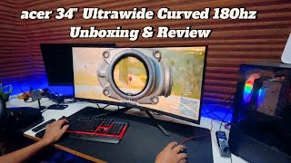 Acer Nitro ED3 34 inch Curved Gaming Monitor Unboxing and Review  Best Gaming Monitor [upl. by Comethuauc]