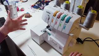 Brother 1034D Serger Quick Walk Through and Threading [upl. by Ignace]