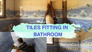 Bathroom Tiles Fitting Work Complete Video  Tiles Installation [upl. by Parks]