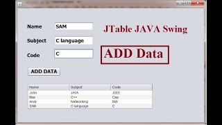 JTable in JAVA Swing  ADD Data into JTable [upl. by Innos]