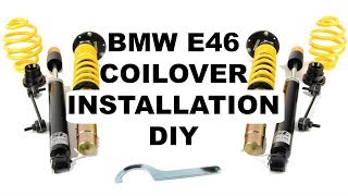 BMW E46 Coilover Installation DIY ST Suspension [upl. by Ardnaz]