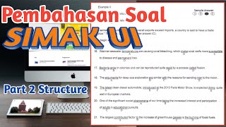 Bahasa Inggris  Soal SIMAK UI Bahasa Inggris dan Pembahasan Part 2 [upl. by Riancho]