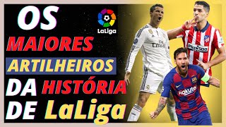 os 20 MAIORES ARTILHEIROS da HISTÃ“RIA de LALIGA [upl. by Llejk223]