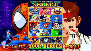 Marvel Vs Capcom HD character select theme with secret character unlock codes [upl. by Koblas663]