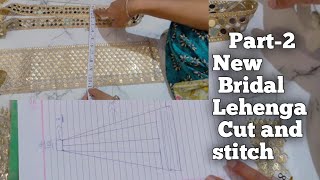 Part2 New Bridal Lehenga Cutting And stitching  fashion lehengacutting lehengadesign [upl. by Ancalin]