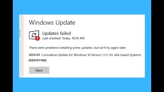 how to Fix 20245 KB5037768 or any win 10 update installation failed [upl. by Allayne]