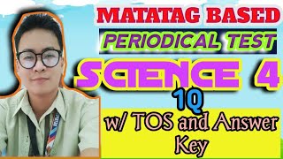 First Periodical Test in Science 4  MATATAG BASED  1Q w TOS and Answer Key [upl. by Esilehc]