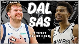 Dallas Mavericks vs San Antonio Spurs Full Game Highlights  Oct 24  2025 NBA Season [upl. by Eetnom]