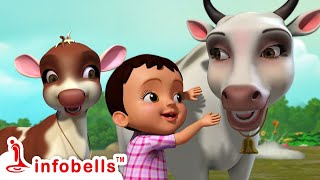 Meri Gaiya Aati Hai Mujhko Doodh Pilati Hai  Hindi Rhymes for Children  Infobells [upl. by Icak]