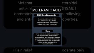 MEFENAMIC ACID pharmacian medical medico pharmacy [upl. by Elrebma]