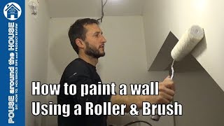 How to paint emulsion using a roller and brush beginners guide DIY painting made easy [upl. by Yrekcaz799]