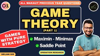 01  Game Theory Part 1  Maximin Minimax Principle  Saddle point  MAKAUT PYQ  Operation Research [upl. by Introk]