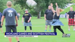 Highland Games Scottish Festival kick off in Edinboro [upl. by Annael633]