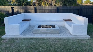 HOW TO BUILD A BACKYARD SEATING AREA WITH FIRE PIT  OUR BIGGEST DIY PROJECT YET [upl. by Yetnruoc792]