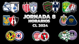 HORARIOS CANALES Y FECHAS DONDE VER LA JORNADA 8  LIGA MX CLAUSURA 2024 [upl. by Charley253]