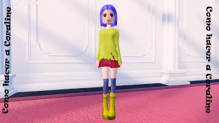 Como hacer a coraline en dress to impress Con maquillaje personalizado [upl. by Goulden363]