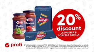 La Profi găsești o mulțime de oferte Acum ai 20 discount la pastele și sosurile Barilla [upl. by Eneleh365]