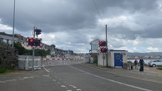 Rare 3 Barrier Setup Deganwy Level Crossing Conwy 30324 [upl. by Ailhat]