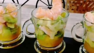 Verrines Crevettes Avocat Mangue [upl. by Anade]