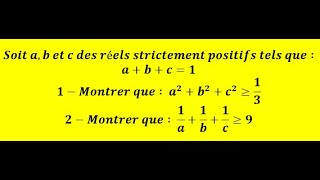 Lordre dans R  inégalité montrer que a²b²c² est supérieur à 13 pour abc1 [upl. by Wyler]