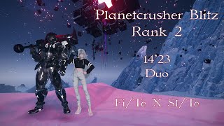 PSO2NGS  Planetcrusher Blitz Rank 2 1423 Duo FiTe x SlTe with no MARS [upl. by Aniteb]