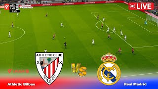 🔴LIVE  Athletic Bilbao vs Real Madrid  La Liga 2425  Full Match En Vivo  PES Game Simulation [upl. by Nesilla813]