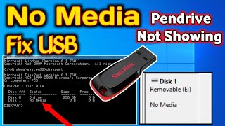 Pen drive Not showing USB Flash No Media Fix No Media 0 byte Removable Disk Not Showing [upl. by Elyrehc]