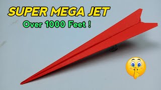 Cómo hacer un avión de papel súper megajet que vuela a 1000 pies [upl. by Schell857]