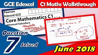 Edexcel GCE Maths  C1 June 2018  Question 7 Walkthrough Quadratics Discriminant [upl. by Airym]