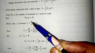 Law of Equipartition of Energy  Specific Heat of Monoatomic diatomic and triatomic gas [upl. by Pogue]