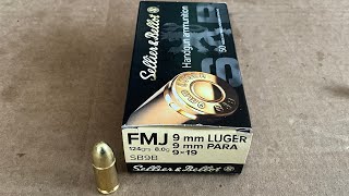 Velocity Testing Sellier amp Bellot 9mm Luger FMJ 124 grain SB9B Ammo [upl. by Hoffert]