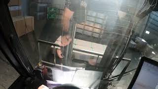 5ton forklift POV Unloading full trailer with melamine shelfs again [upl. by Fernas]