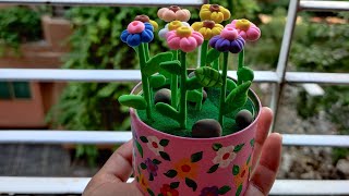 super clay craft flowers easy 😍😱 tutorial  super clay diye show piece tutorial video diy [upl. by Yggam728]