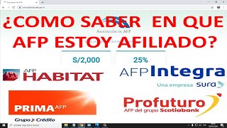 Cómo saber en que AFP estoy afiliado ACTUALIZADO 2020 [upl. by Ydnis]