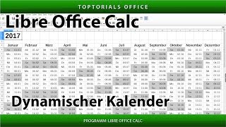 Dynamischen Kalender erstellen  Download LibreOffice Calc [upl. by Burk455]