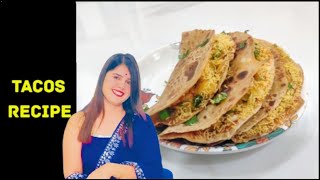 tacos recipe  how to make tacos  vegetarian tacos  tacos at home  roti tacos [upl. by Elfie]