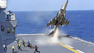 AV8B Harrier II Showing the Insane Jump on Aircraft Carrier [upl. by Chrysler437]