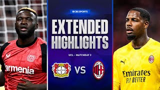 Bayer Leverkusen vs AC Milan Extended Highlights  UCL League Phase MD 2  CBS Sports Golazo [upl. by Sandell604]