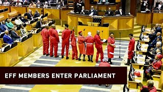 Julius Malema leads EFF vosho in Parliament [upl. by Leiso]