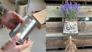 DIY Tin Can Pocket Planter Prep [upl. by Anirtap]