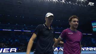 2024 Nitto ATP Finals Sinner vs Ruud Highlights [upl. by Ynnaf]