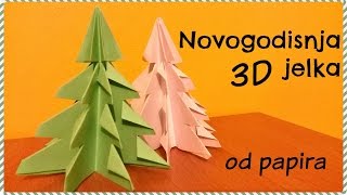 Novogodisnja 3D jelka od papira  Uradi sam [upl. by Hussey]