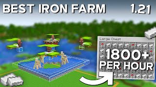 Minecraft BEST Iron Farm 121  Iron Farm Tutorial  1800 Perh [upl. by Oech]