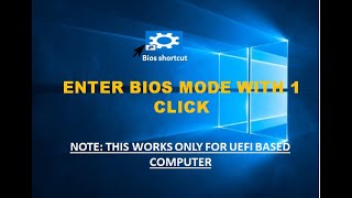 Enter Computer bios without pressing BIOS keywith one clickApplicable only for UEFI based PC [upl. by Mano]