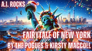 Fairytale of New York by The Pogues amp Kirsty MacColl  Lyric Inspired AI Art [upl. by Ynnav]