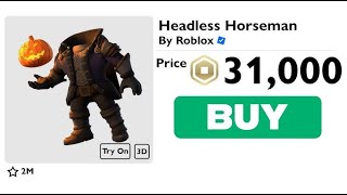 Buying Headless Horseman Roblox Halloween 32K Shopping spree [upl. by Kohl]