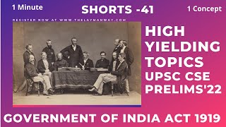 Government of India Act 1919 or Montague Chelmsford Reforms shorts [upl. by Wattenberg]