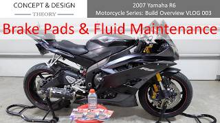 Yamaha R6 Brake Pads and Brake Fluid Service Change DIY [upl. by Tedman]