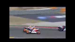 Dani Pedrosa HiGH SIDE CRASH ON MOTOGP ARAGON 2013 [upl. by Doralia564]